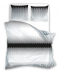 Voodipesukomplekt PER-141, valge v./must v./hall v., 70 x 90 cm, 140 x 200 cm