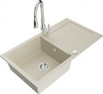 K&ouml;&ouml;givalamu koos kraaniga Mexen Leo, graniit, 90 cm x 50 cm x 19 cm, kroom/pruunikas