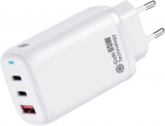Telefoni laadija Quick QG-311, USB-A/2 x USB-C, valge v., 65 W