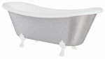 Vann, teisaldatav Besco Amelia Glam, 190 cm x 77 cm x 69 cm, ovaalne, valge/h&otilde;be