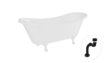 Vann, teisaldatav Besco Amelia, 190 cm x 77 cm x 69 cm, ovaalne, valge/must