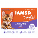 Kassi m&auml;rgtoit IAMS Delights Gravy, kanaliha, 0.085 kg, 12 tk