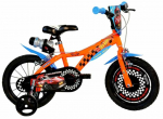 Lisaratastega laste jalgratas, laste Dino Bikes Hot Wheels 614-HW, oranž v., 14"
