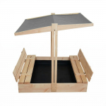 Katusega liivakast 4IQ Hatis, 120 x 120 cm, kaanega, pruun v./hall v.