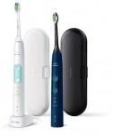 Kahjustatud pakendiga toode. Elektriline hambahari koos peade ja korpusega Philips Protective-Clean Duo HX6851/34, sinine v./valge v.