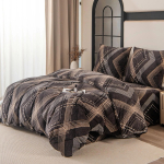 Voodipesukomplekt Teddy Bear PEK-137, pruun v./valge v./must v., 70 x 80 cm, 140 x 200 cm, 2 os.