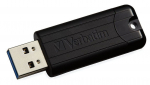 USB m&auml;lupulk Verbatim PinStripe, must v., 64 GB