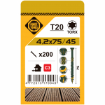 Puidukruvi, terrassidele Forte Tools, 4.2 x 75 mm, roheline, 200 tk