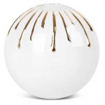 K&uuml;&uuml;nlahoidja Luis 03, keraamiline, &Oslash; 15 cm, 13 cm, kuldne/valge