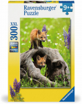 Pusle Ravensburger Curious Foxes, 49 cm x 36 cm, 300 tk, pruun v./roheline v./oranž v.