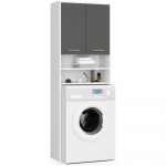 Kapp pesumasina kohal Akord Fin, valge v./grafiit v., 30 cm x 64 cm x 180 cm