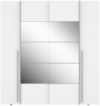 Riidekapp Forte NRGS32512-120, valge v., 200.1 cm x 61.2 cm x 210 cm, peegliga