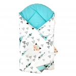 Beebi tekk-&uuml;mbrik Ankras Fox, 80 x 80 cm, valge v./m&uuml;nt (mint) v.