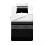 Voodipesukomplekt SJB-558, valge v./must v./hall v., 70 x 80 cm, 140 x 200 cm