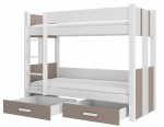 Laste narivoodi ADRK Arta, valge v./hall v./pruunikas v., 90 x 200 cm, ilma madratsita