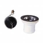 Sifoonipea vannitoavalamu jaoks/k&ouml;&ouml;givalamu jaoks/vanni jaoks Tycner 32310005, 70 mm, valge v./roostevaba teras v.