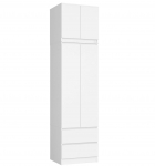 Riidekapp Akord S60, valge v., 60 cm x 51 cm x 234 cm