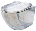 WC-pott, seinapealne Rea Carlos Slim Rimless, kaanega, 370 mm x 495 mm