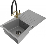 K&ouml;&ouml;givalamu koos kraaniga Mexen Cesar, graniit, 77.5 cm x 47 cm x 20 cm, grey+black/gold