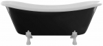 Vann, teisaldatav Besco Amelia B&W, 190 cm x 77 cm x 69 cm, ovaalne, valge/must