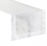 Piklik laudlina ristk&uuml;likukujuline Brenda, valge, 40 x 140 cm