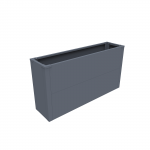 Lillepott Hatis Metallic, metall, 100 cm x 25 cm, antratsiit v.