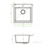 K&ouml;&ouml;givalamu Laveo Alena SBA_710T, Black, graniit, 49 cm x 49 cm x 20 cm, must v. (kahjustatud pakend)