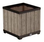 Lillepott Keter Deco Square, plastik, 45.5 cm x 45.5 cm, hele pruun v.