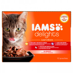 Kassi m&auml;rgtoit IAMS Delights Land Collection, lambaliha/veiseliha/kanaliha, 0.085 kg, 12 tk
