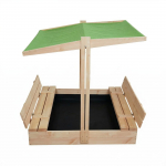 Katusega liivakast 4IQ Hatis, 120 x 120 cm, kaanega, roheline v./pruunikas v.