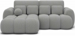 Nurgadiivan - voodi Covelion Velvet Calmora 04, hall v., vasak, 167 x 260 cm x 105 cm