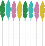 Dekoratsioon, komplekt Teka Feathers, mitmev&auml;rviline, 15 cm, 8 tk