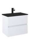 Rippuv vannitoakapp Elita HERON, valge v./matt must v., 0.395 cm x 0.61 cm x 0.37 cm