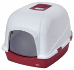 Suletud kassitualett Europet Bernina Jumbo Bordo, valge/punane, suletud, 70 cm x 56 cm x 46 cm