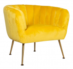 Tugitool Home4you Tucker 20152, kollane v., 78 cm x 71 cm x 69 cm