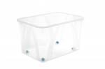 Ratastega hoiukast, toidule/t&ouml;&ouml;riistadele/esemete hoidmiseks Rotho Lona 1047200096, 50 l, l&auml;bipaistev v., 57.1 x 39.2 x 33.5 cm