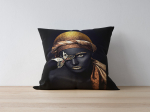 Dekoratiivpadjap&uuml;&uuml;r Mioli Decor 1050, must/mitmev&auml;rviline, 43 cm x 43 cm