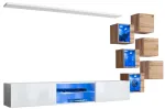 Sektsioonkapp ASM Switch XXI, tamm v./valge v./l&auml;bipaistev v., 260 cm x 40 cm x 140 cm