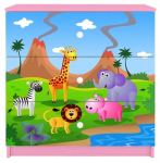 Laste kummut Kocot Kids Babydreams Safari, roosa v./mitmev&auml;rviline, 41 cm x 80 cm x 80.5 cm