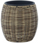 Lillepott Home4you Wicker, plastik/metall, hele pruun