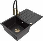 K&ouml;&ouml;givalamu koos kraaniga Mexen Bruno Aster, graniit, 79.5 cm x 49.5 cm x 20 cm, metallic black/silver