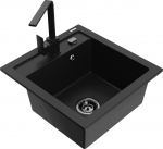 K&ouml;&ouml;givalamu koos kraaniga Mexen Vito, graniit, 49 cm x 52 cm x 21 cm, must