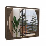 Riidekapp ADRK Cambe LED, &scaron;okolaad v., 58 cm x 250 cm x 215 cm, peegliga