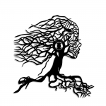 Valgusti seinale Opviq Tree Woman, E27, 1 x 40 W, must v.
