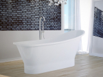 Vann, teisaldatav Besco Gloria, 160 cm x 68 cm x 77.5 cm, ovaalne, kuldne/valge
