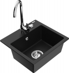 K&ouml;&ouml;givalamu koos kraaniga Mexen Milo, vaik/graniit, 43.5 cm x 41 cm x 17.1 cm, must