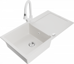 K&ouml;&ouml;givalamu koos kraaniga Mexen Leo, vaik/graniit, 90 cm x 50 cm x 19 cm, valge