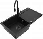 K&ouml;&ouml;givalamu koos kraaniga Mexen Leo, vaik/graniit, 80 cm x 50 cm x 19 cm, must