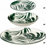 L&otilde;unaserviis Secret de Gourmet Palme, klaas, valge v./roheline v., 18 tk.