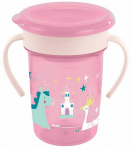 Laste kruus Miniland Sippy Fantasy, 260 ml, 6+ kuud, plastik, roosa